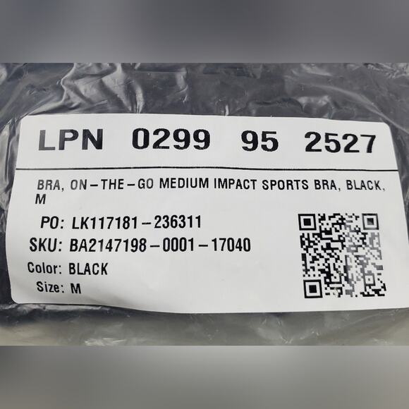 Fabletics ON THE GO BLACK MEDIUM IMPACT SPORTS BRA, SIZE MEDIUM - Picture 5 of 6